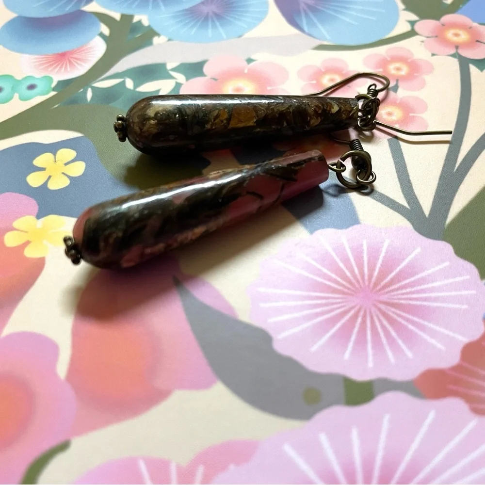 🦄 ⚡️💜  SALE vintage modern acrylic lucite drop earrings art teacher bohemia
